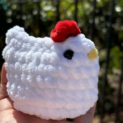 Small White Chicken $9 Handmade 🧶 Crochet 🧶 Plushie 