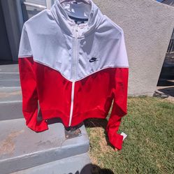 Nike XXL Track Jacket White Red Colorblock Full-Zip Men's Activewear