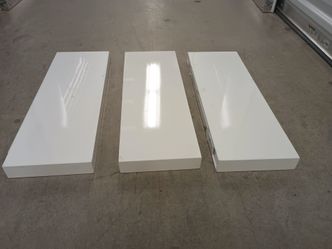 White Floating Wall Shelves Set of 3