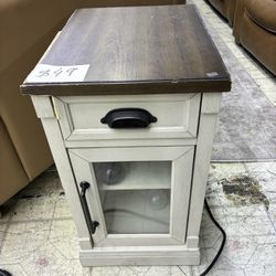 Twin-Star International Side Table with Power Station