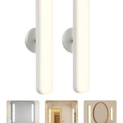 cambk Set of 2 Wireless Vanity Makeup Lights for Mirror, Rechargeable LED Stick On Light Bar for Bathroom Mirror with 3 CCT&Dimmable, Elegant Cordless