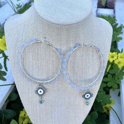 Handmade Beaded Hoop Earrings