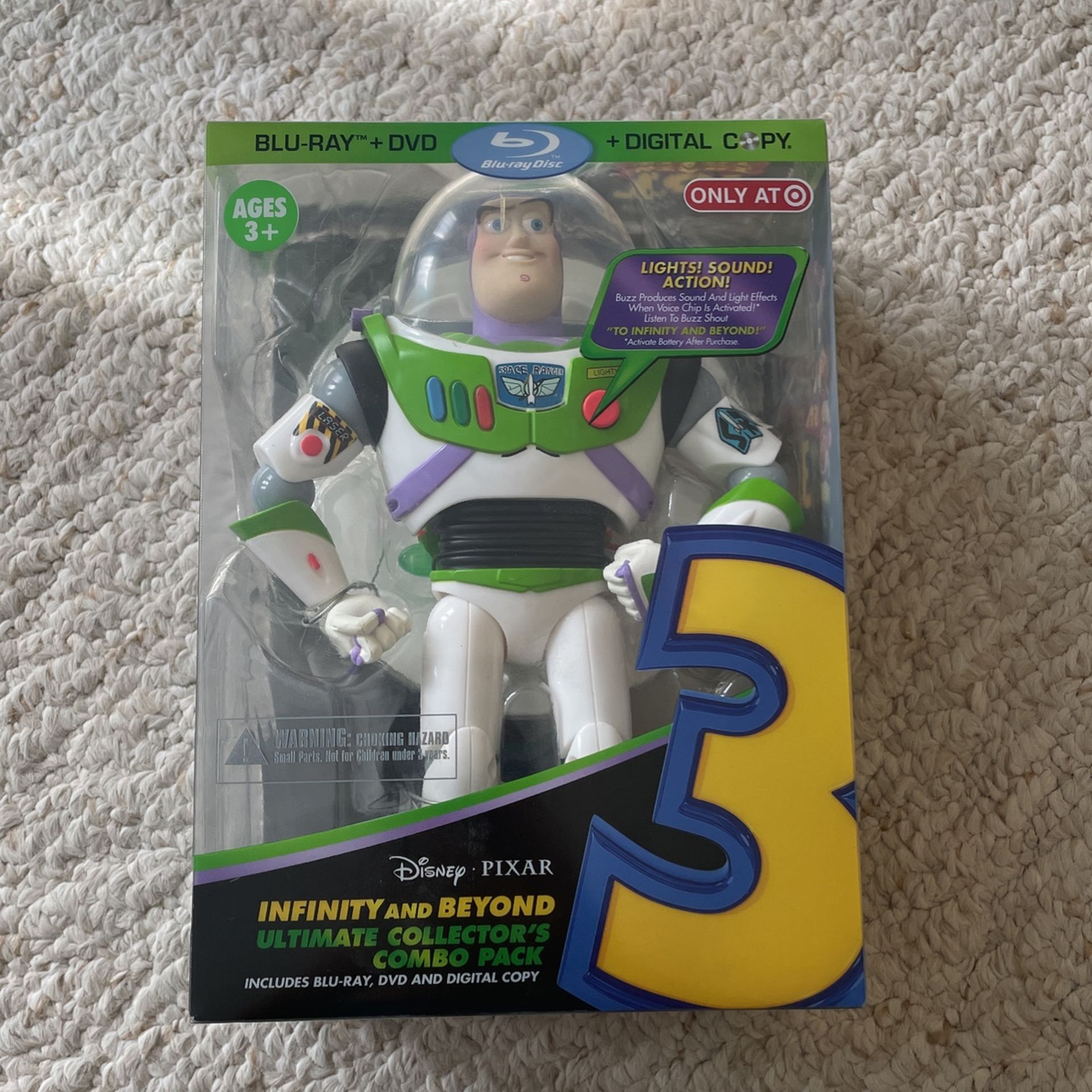 Buzz Lightyear Toy + Toy Story 3 DVDs