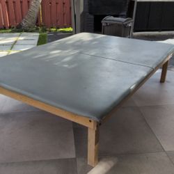 Wood Platform Table and IBC Tote Water Tank (275–330 Gallon) with Valve