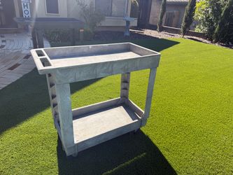 2-Shelf Plastic Utility Cart on Wheels