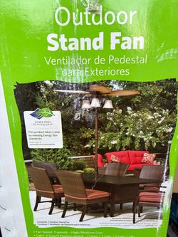 Outdoor Stand Fan with Lights – Brand New in Unopened Box