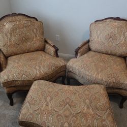 Living Room Chair Set + Ottoman