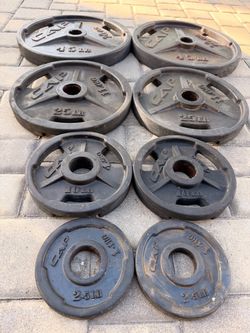 Rubber coated CAP Barbell Olympic weight set