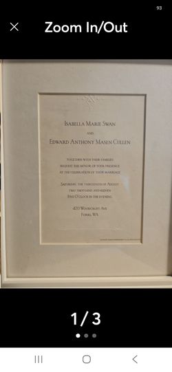 Twilight Saga invitation Framed