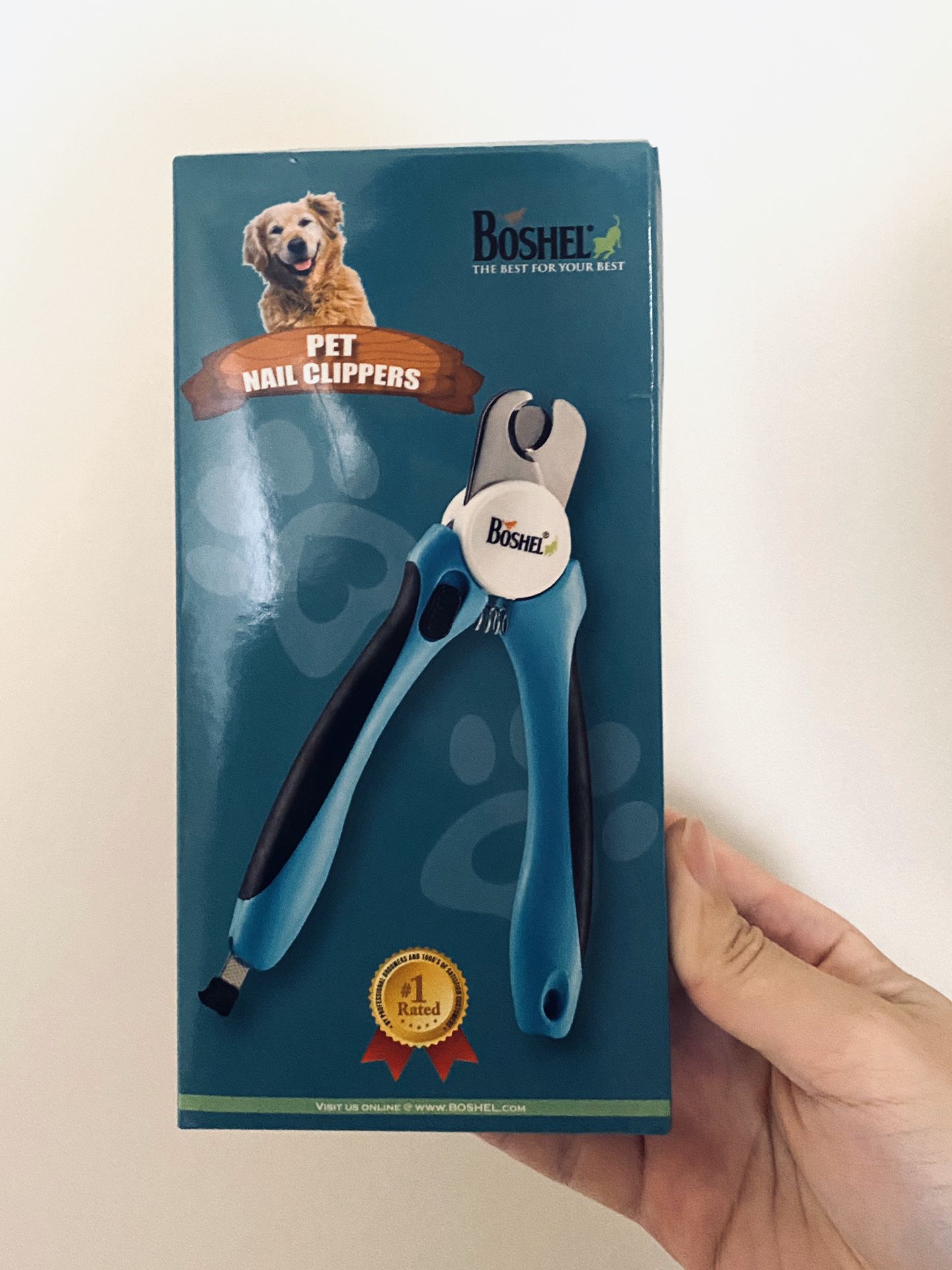 BOSHEL Dog Nail Clippers and Trimmer with Safety Guard to Avoid Over-Cutting Nails & Free Nail File - Razor Sharp Blades - Sturdy Non Slip Handles -