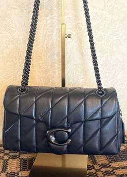 Coach Tabby Shoulder Bag 26 In Black Nappa Leather With Black Hardware