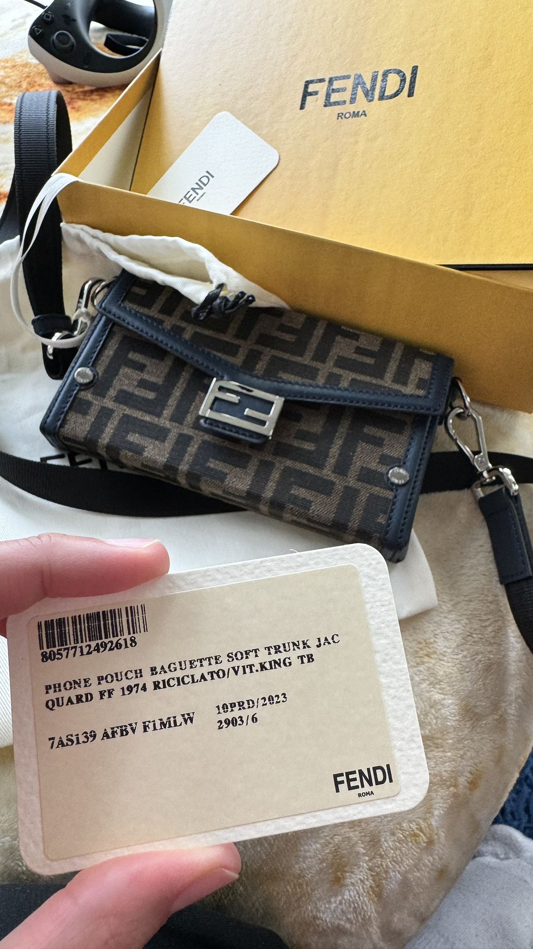 Barely Used FENDI Baguette soft trunk phone pouch