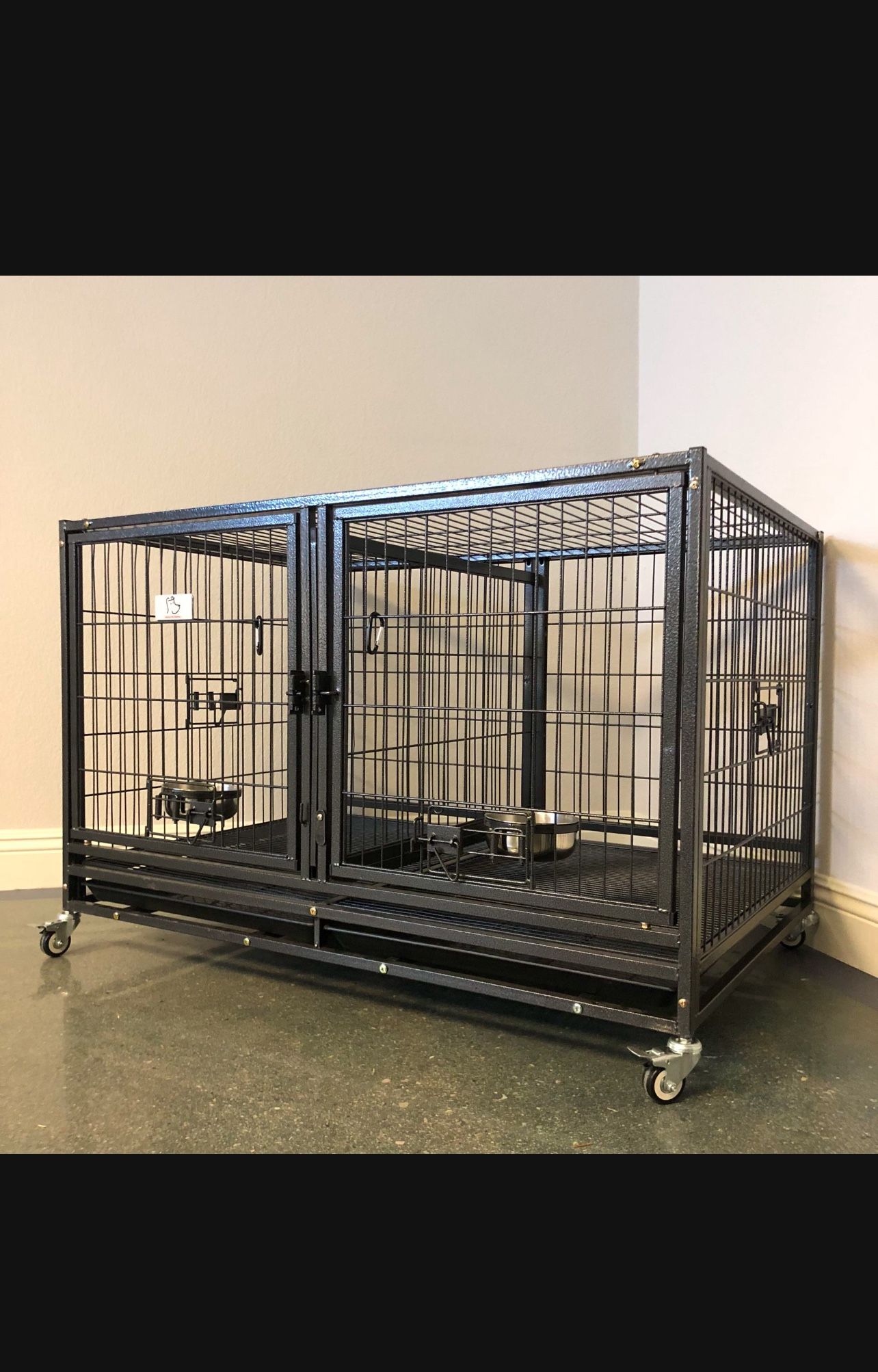 Dog Cage Kennel Size 43” With Divider And Feeing Bowls New In Box 📦