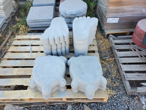 CEMENT FOOTPRINT OR TURTLE STEPPING STONE PAVERS $12 EACH PIECE for