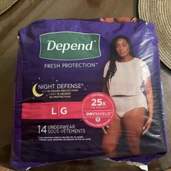 Women’s Depends  Underwear Size  Large 