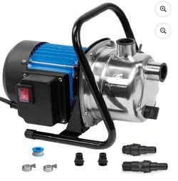 FLUENTPOWER 1HP Portable Stainless Steel Sprinkler Booster Pump, Electric Shallow Well Pressure Pump for Home Garden Lawn Irrigation and Water Transfe