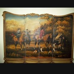 Antique french dressing screen