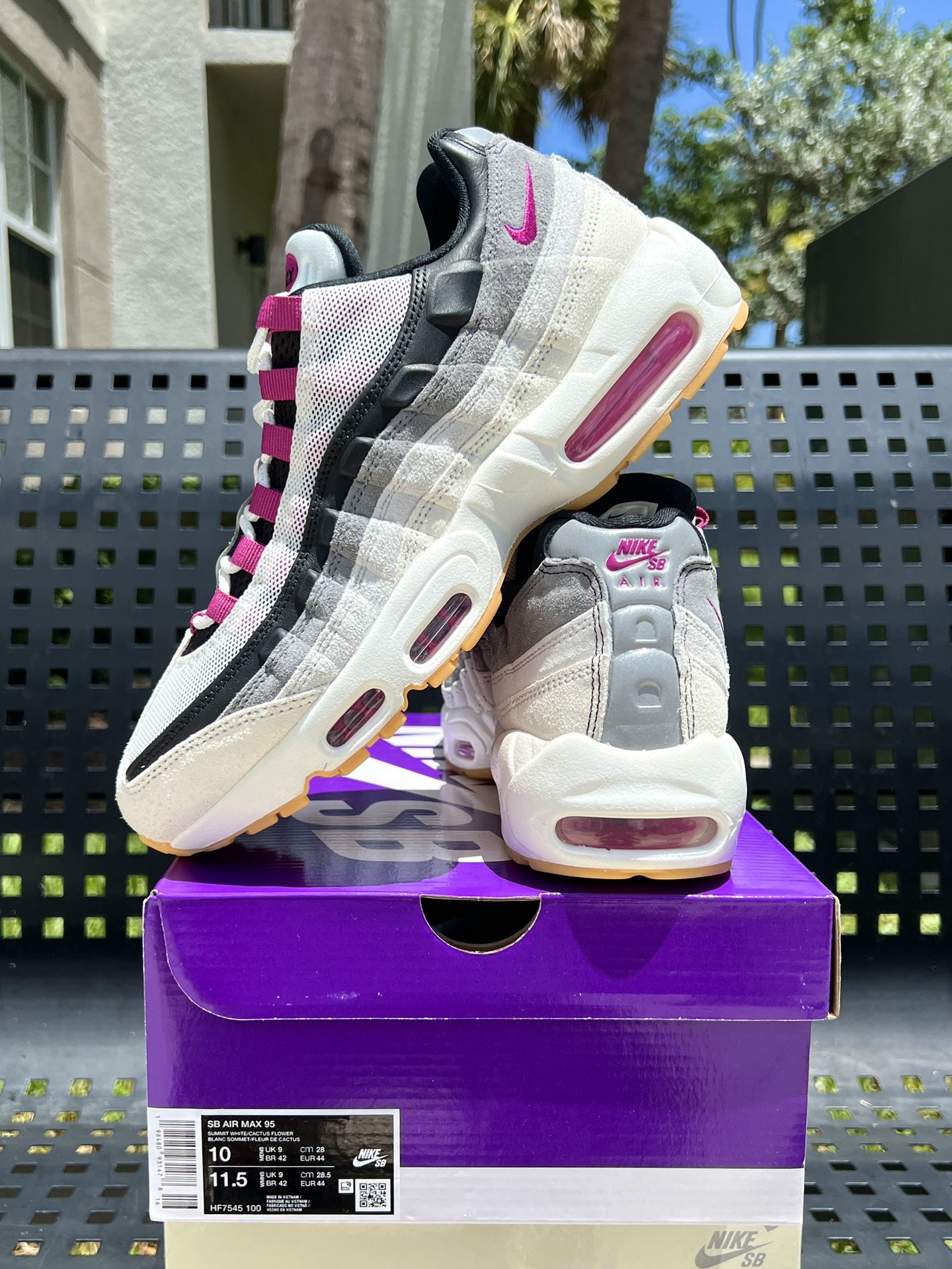 Nike SB Air Max 95 SB Sz 10 Cactus Flower Undefeated Jordan