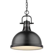 Large Pendant in Chrome & Matte Black
