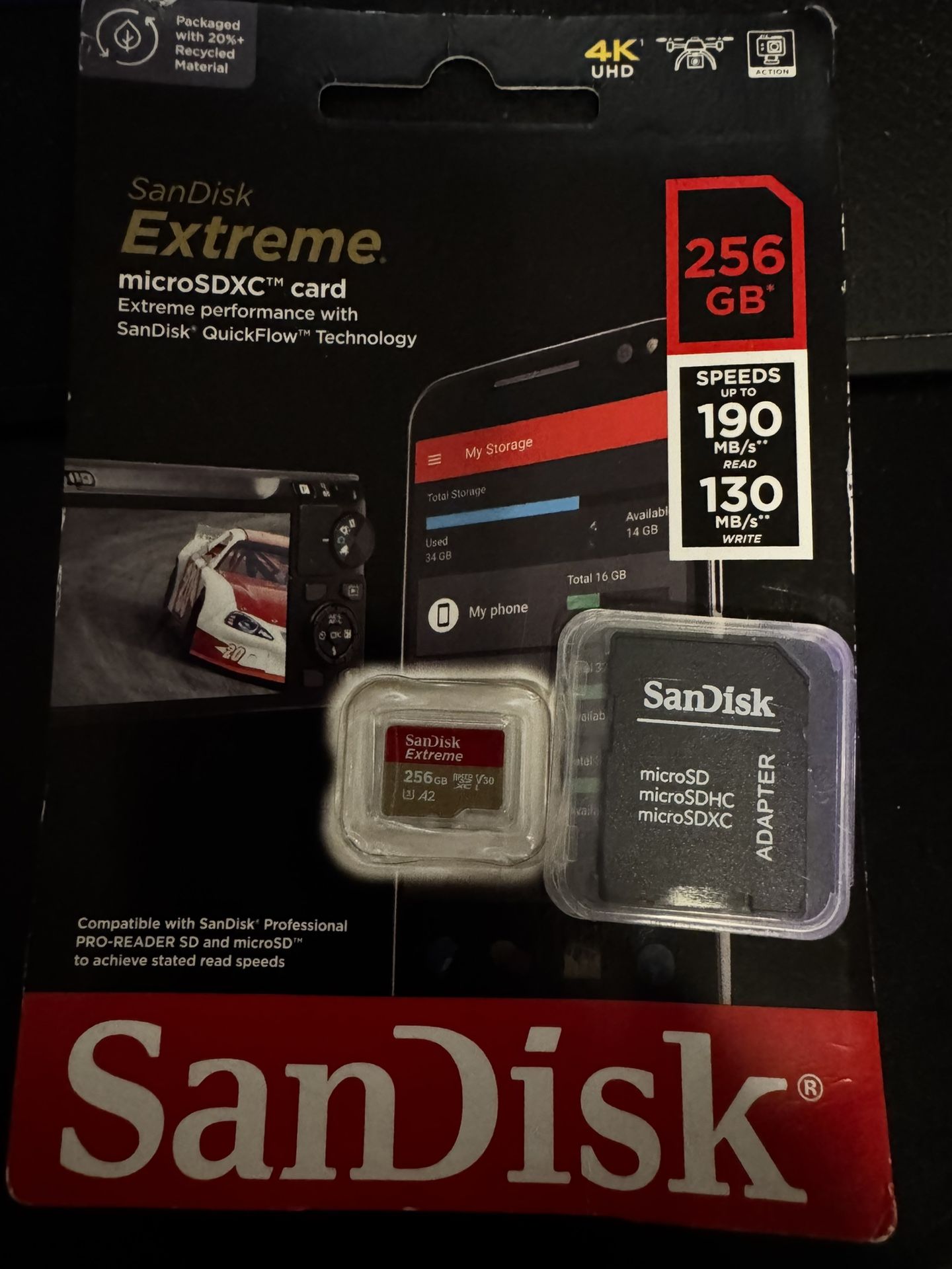 SanDisk 256gb Extreme MicroSDXC Memory Card