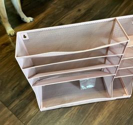 Walls Mounted File Organizer Vertical Four Tier Mesh Metal for Sorting files,