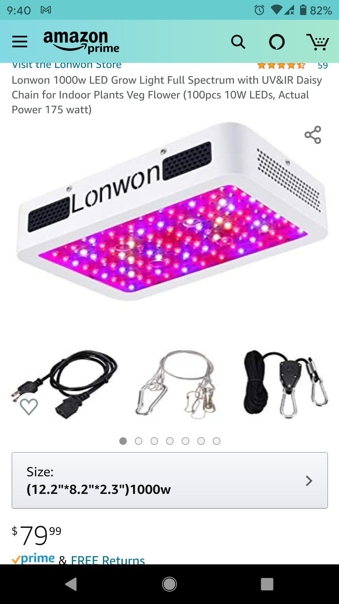 1000w LED Grow Light for Indoor Plants