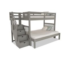 Twin Over Full Bunk With Twin mattress Included 