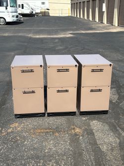 3 Metal File/ Tool Cabinets With Wheels- $20 EACH