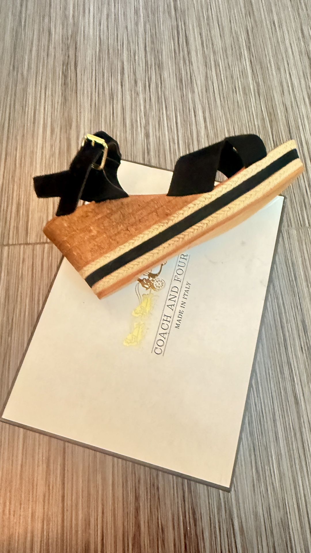 Coach Black Wedges Sandals $25