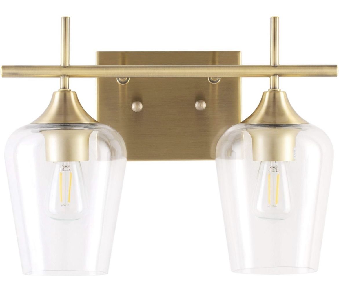 261VONLUCE 2Light Gold Vanity Light Fixtures Over Mirror, Wall Mount