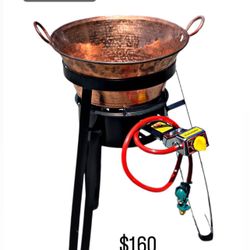 Cazo De Cobre Con Vase I Quemador Nuevo Para Carnitas, Chicharrones, Mojaras Ext 