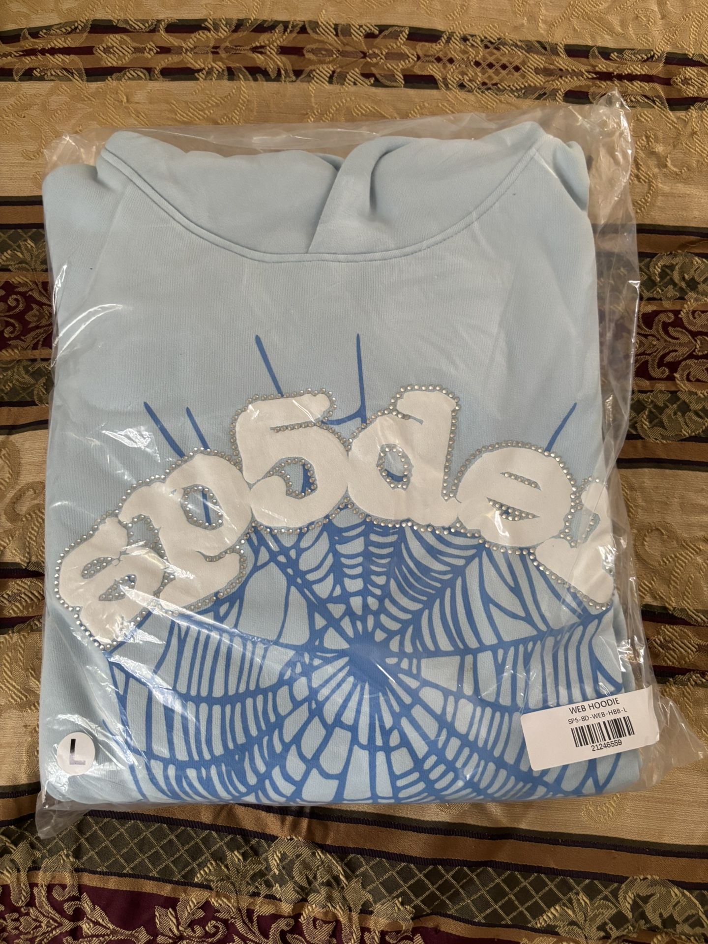 Sp5der Web hoodie Sky Blue (L)