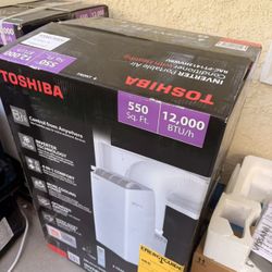 Toshiba 14,000 BTU (12,000 BTU DOE) Dual-pipe portable air conditioner 115-Volt Inverter Wi-Fi Quiet Portable Air Conditioner cools down to 550 sq. ft