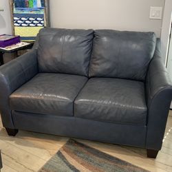 Loveseat / Small Sofa Blue Leather