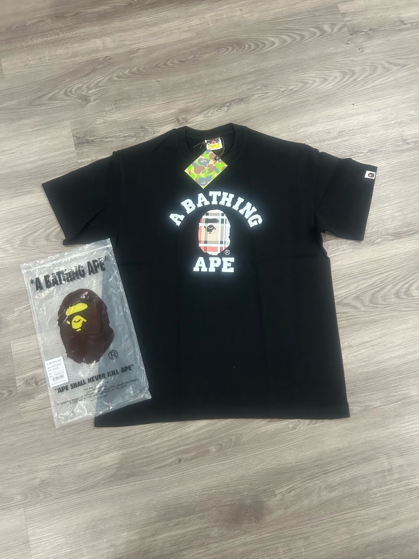 A Bathing Ape BAPE Plaid Ape Head T-Shirt