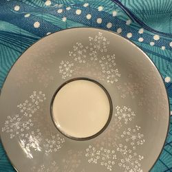 Vintage Castleton China “Lace” 5.5” Plate – Elegant Floral & Platinum Rim