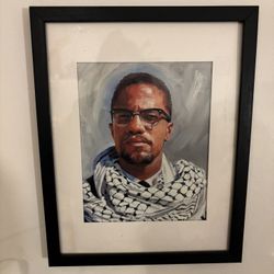 Framed MALCOLM WITH KEFFIYEH PRINT