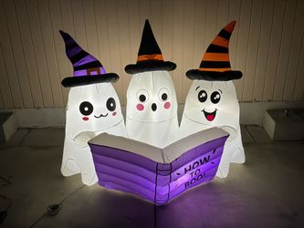 Halloween Inflatable Three Ghosts with Spell Book