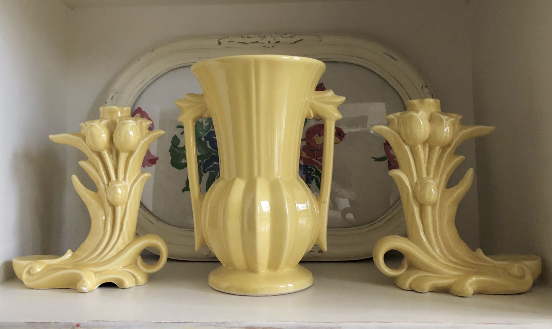 Vintage McCoy Pottery• Vase• 2 Rare Lamp Bases