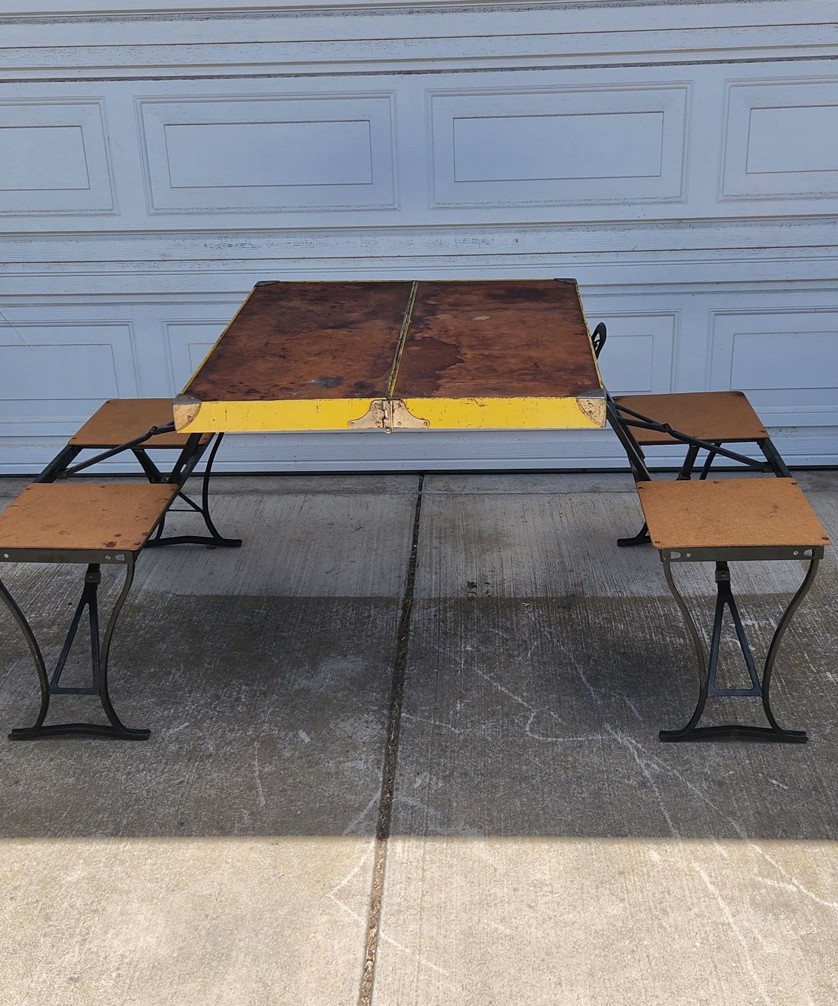 Vintage Milwaukee Camping Picnic Bench
