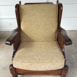 Vintage Wooden Chair With Cushions 