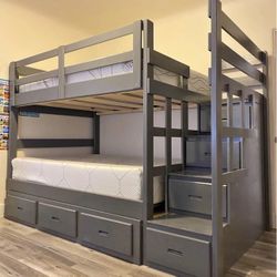 Bunk Bed With Stairs Drawers 