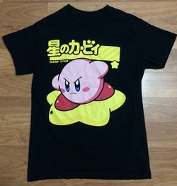 Kirby Warp Star Japanese Graphic T-Shirt | Nintendo Licensed | SM | Excellent