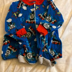 Baby Boys Size 2t Footed Pajamas Pjs Thomas Train Easy Pick Up In Orange 
