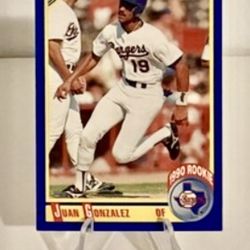 1990 Score JUAN GONZALEZ RC #637 Rookie Texas Rangers