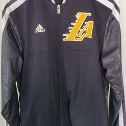 Adidas LA Lakers Windbreaker Track Jacket Mens Sz.small EUC Black Kobe Lebron