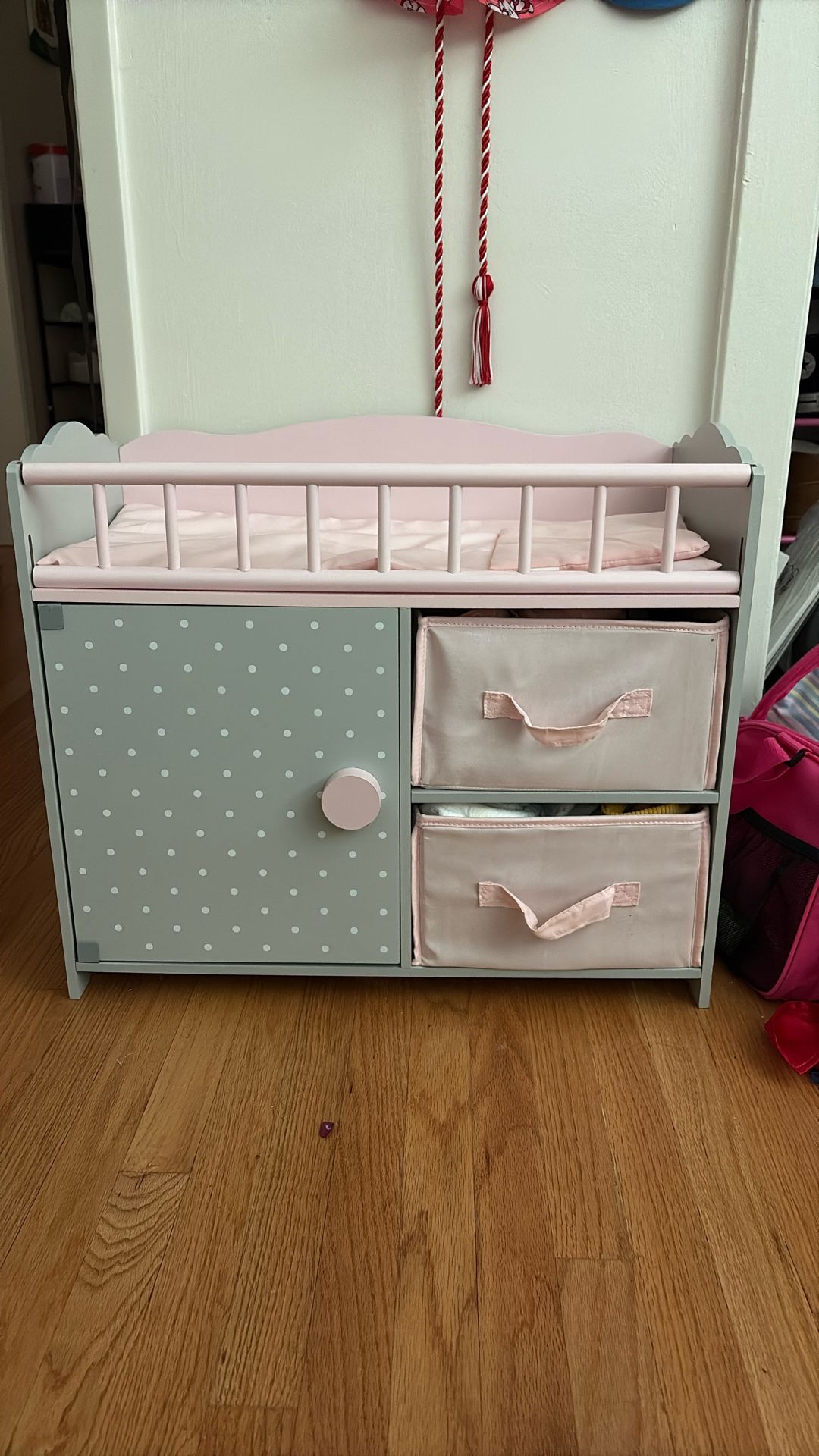 Wooden Toy Doll Bed with Storage   