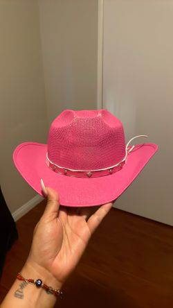 Kids pink cowboy hat size L