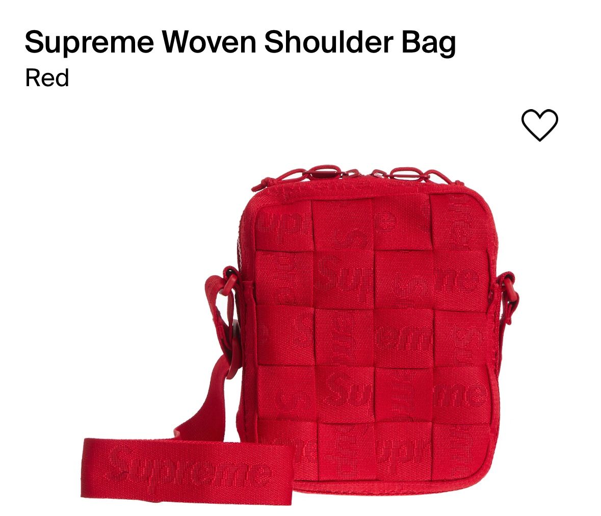 Supreme Woven Shoulder Bag Red 