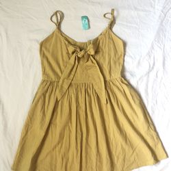 Yellow and White Striped Dress